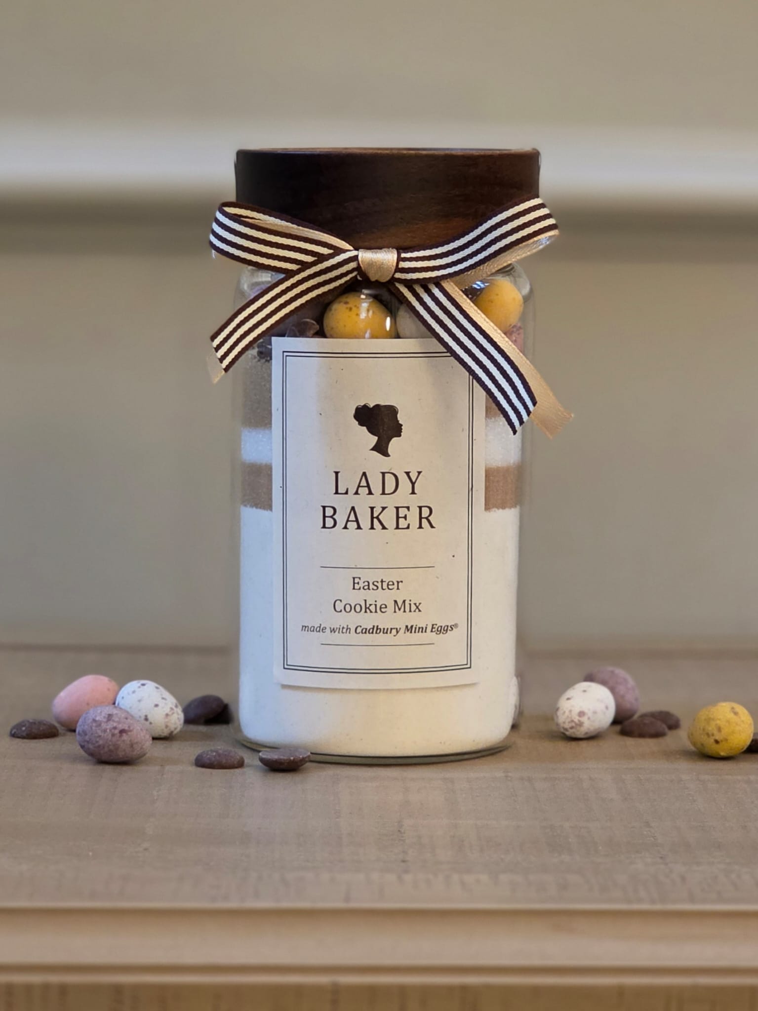 Easter baking kit - Easter Cookie Mix Jar with Cadbury Mini Eggs - Easter Gift for Kids or families - Lady Baker